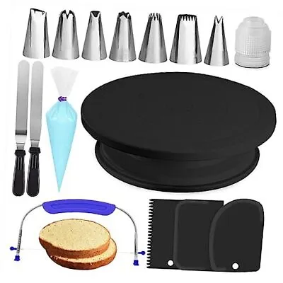  35PCs Cake Decorating Supplies Kit And Leveler-Rotating Cake Turntable With  • £27.03