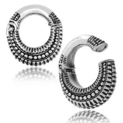 Pair 4g Hoops Hinged Magnet White Brass Ear Weights Earrings Plugs Gauge  • $47.24