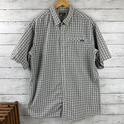 Eddie Bauer Shirt Men XL Tall XLL Travex Gray Button Up Plaid Fishing Outdoor • $14.70