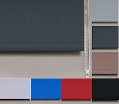 Classic Straight Edge Plain Roller Blinds Easy To Fit - Upto 240cm - 8 Colours  • £16.99