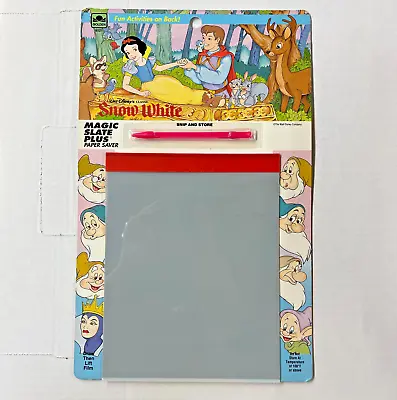 Walt Disney's Snow White Magic Slate Paper Saver Toy Golden Vintage RARE NEW NOS • $32