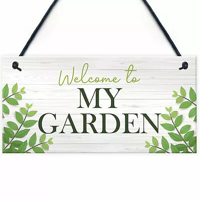 Garden Signs Welcome Plaque Hanging Summerhouse Garden Shed Sign Family Gift • £3.99