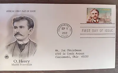 O. Henry Master Storyteller Pcs Cachet Fdc 2012 Vf • $1.50