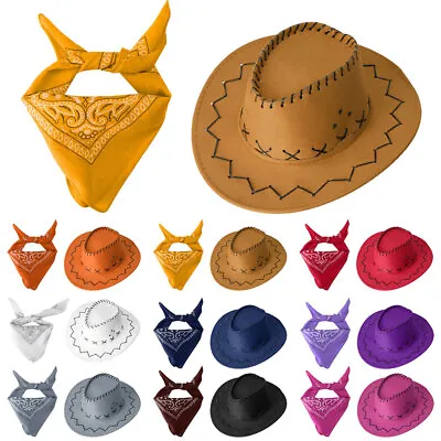 Child Unisex Hat Felt Hat & Tapes Adjustable Tapes Decorations Cowgirl Cowboy • $8