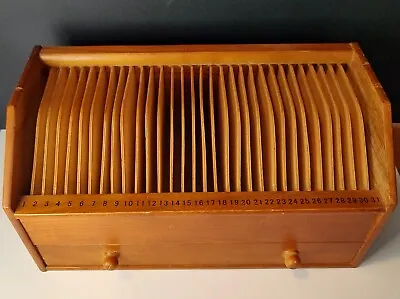 Vintage Wood Desk Numbered Mail Organizer With Drawer And Numbers Office Desk • $24.99