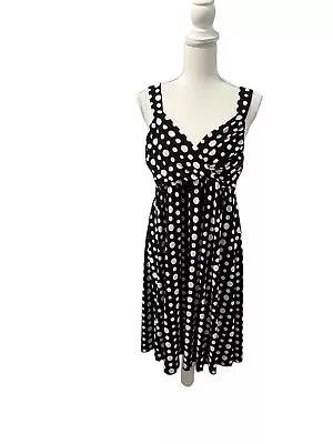 Motherhood Maternity Black White Polka Dot Sleeveless Nursing Dress • $21