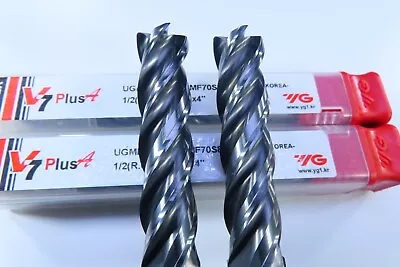 Lot ( 2 Pcs ) Yg 1/2  V7 Plus A Solid Carbide 4  Long End Mill Milling Cnc Tools • $0.99