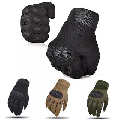 Carbon Fiber Motorcycle Motorbike Gloves Safety Hard Knuckle ATV Race Motocross • £8.99