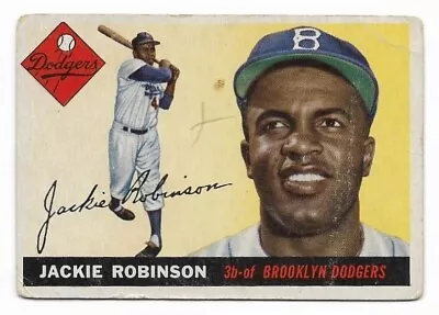 JACKIE ROBINSON 1955 Topps #50 Brooklyn Dodgers VG Vintage Box Find 🔥⚾🔥 • $599.99