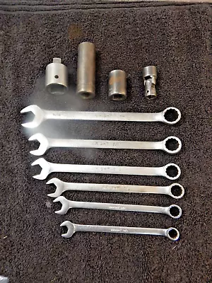 10 Pc Vtg Wright SAE Combo Wrench & Socket Lot - VGC • $35