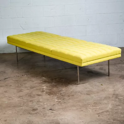 Mid Century Modern Daybed Chaise Tuxedo Bench Herman Miller Yellow Geiger Steel • $1444.13