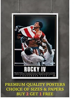 Rocky IV 4 Classic Movie Art Large Poster Print Gift A0 A1 A2 A3 A4 • £4.12