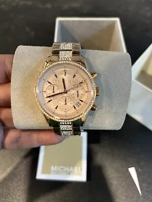 Michael Kors MK6485 Women's Ritz Rose Gold Stainless & Crystal Watch Brand New • $137.77