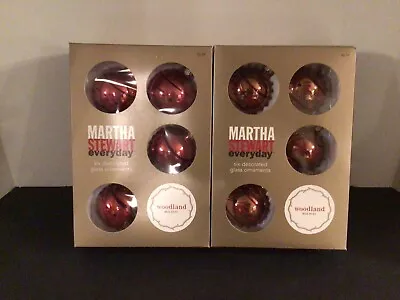 16 VTG Martha Stewart Woodland Holiday Flower Glass Ornaments Xmas Original Box • $34