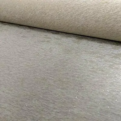 Grandeco Plush Taupe Glitter Wallpaper Scrubbable Vinyl Gold Sparkle A14005 • £12.99