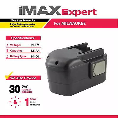 14.4V 1.5Ah NiCd Battery For Milwaukee 48-11-1000 48-11-1014 48-11-1024 • $29.59