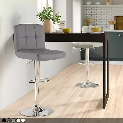 £42.99 • Buy Neo Chrome Metal Base & Gas Lift Faux Leather Kitchen Breakfast Bar Stool Swivel