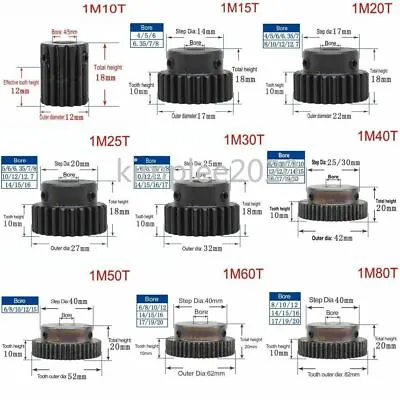 1M High Precision 1 Mod 10T-150T Spur Gear 45# Steel Pinion Gear With Step X 1Pc • $237.85