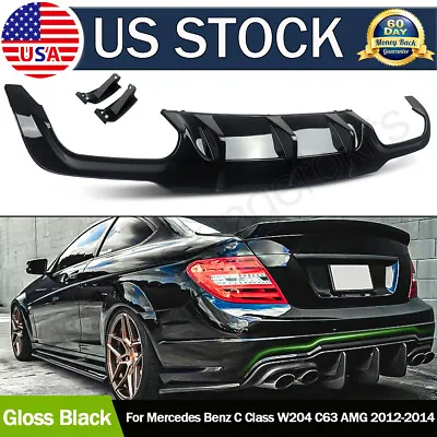 For Mercedes W204 C250 C300 C350 C63 AMG 2012-2015 LCI Rear Diffuser Gloss Black • $113.86