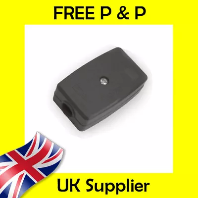 Black 5A Inline Junction Connector Box 2 Terminal Cable Mains Electrical Joiner • £5.45