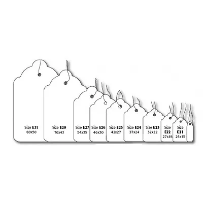 £3.50 • Buy White Kraft Strung String Tags Swing Price Tickets Jewellery Tie On Labels