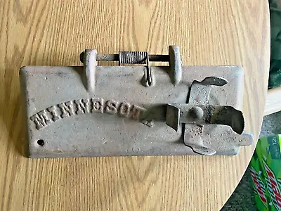 Vintage Minnesota Implement Toolbox Lid W/ Oil Can Holder Cast Iron Horse Drawn • $48