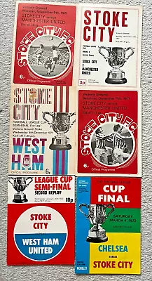 6 1971-72 Stoke City V West Ham Man Utd Chelsea Programmes Inc League Cup Final • £6