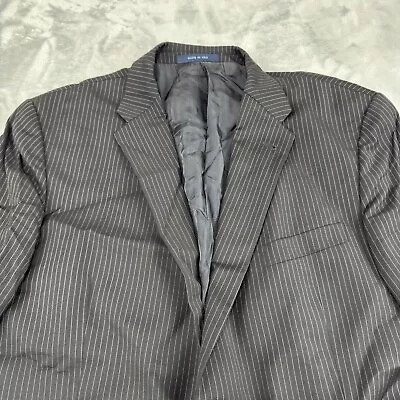 Joseph Abboud Suit Jacket Mens 42 Loro Piana Black Pinstripe Blazer Sport Coat* • $39.89