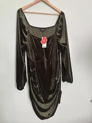 Cider Green Velvet Ruched Dress Sz 4XL BNWT • £10