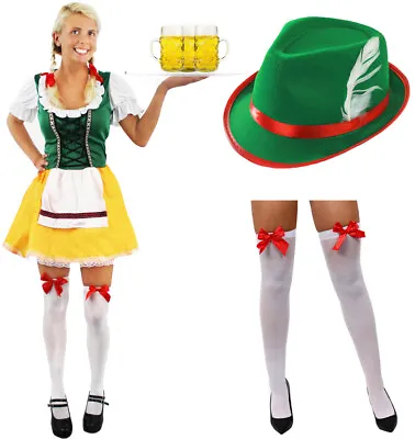 £14.99 • Buy Bavarian Beer Girl Costume Oktoberfest Fancy Dress Womens German Maid Wench