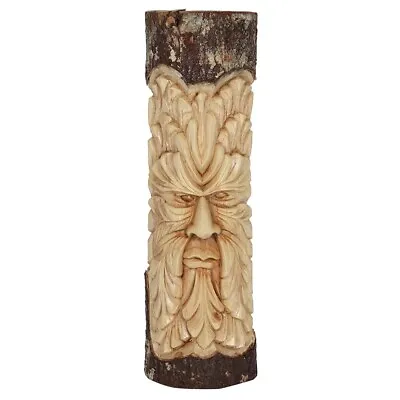 £35.99 • Buy Garden Decoration Wood Pagan Figure Green Man Plaque Hand Carved Log- 50 Cm