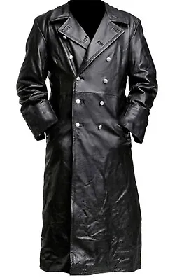 £127.99 • Buy Men's German Military Officer Classic Uniform WW2 Real Leather Trench Long Coat