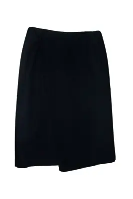 Eddie Bauer Black Wool/ Nylon Blend Skirt Size 6 Side Snap 1 Pocket Office Wear • $9.95