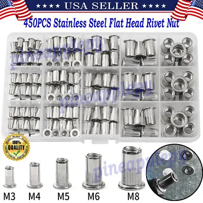 450/150Pcs Stainless Steel Rivet Nut M3-M8 Kit Metric Rivnuts Nutsert Assorted • $54.99