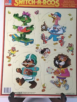 £19.42 • Buy 1987 Switch-A-Roos  Crazy Critters  ~ Frame Tray Puzzle (MB) ~ 11  X 14 