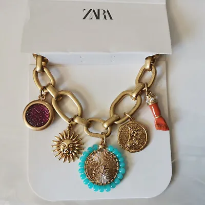 New 7 +1  Zara Bib Multi-Charm Bracelet Gift Vintage Women Party Holiday Jewelry • $10.99