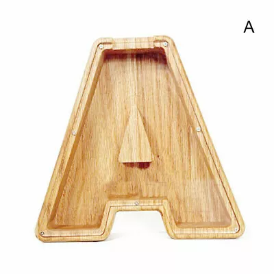 Wooden Piggy Bank Funny Letter/Alphabet Coin Saving Money Box Kids Adults Gift • $22.69