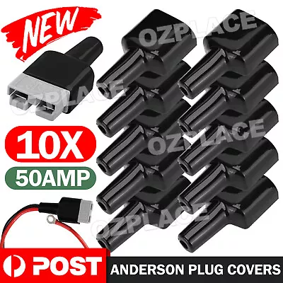 10x Waterproof Anderson Style 50A Plug Dust Cable Sheath Cover Black 50A /50 AMP • $11.35