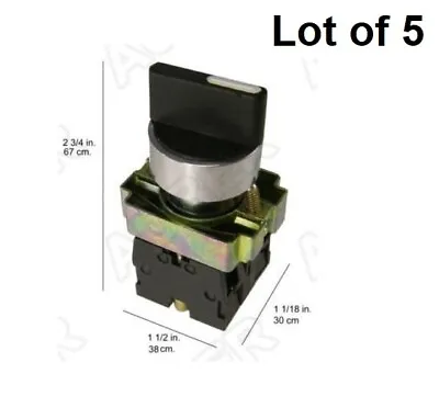 Rotary Selector Switch 22mm Latching Maintained 1NO 1NC 2-Position Lot Of 5 • $29.99