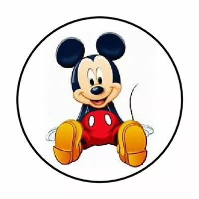 48 Mickey Mouse Sitting Envelope Seals Labels Stickers 1.2  Round • $2.22