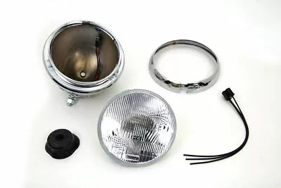 7  Round Chrome Vintage Style Headlamp For Harley Davidson By V-Twin • $74.90
