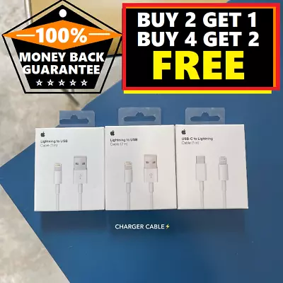 £3.15 • Buy 2M 3M Genuine IPhone Charger For Apple Cable USB Lead 5 6 7 8 X XS XR 11 12 Max