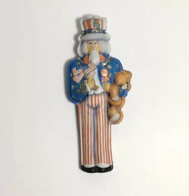 1984 Hallmark Uncle Sam Old Fashion Pressed Tin Christmas Ornament Patriotic Vtg • $5.99