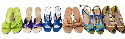 SHOES 6 Different PAIRS MIXED Summer Wedges 8.5 VTG • $99.50