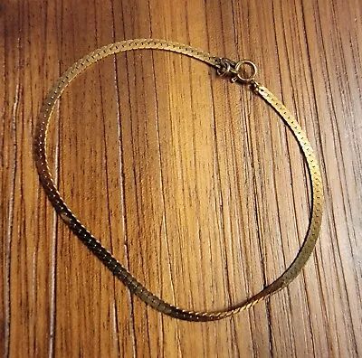 Vintage 14kt Gold Stamped Plumb Mini Bracelet 6.5  Long Estate Find • $10.50