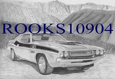 1970 Dodge Challenger T/A CLASSIC CAR ART PRINT • $10.95