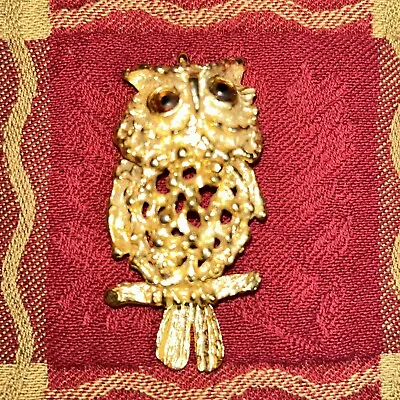 Vintage Lancer Large Owl Wearing A Monocle With Chain Necklace Jewelry • $24.95