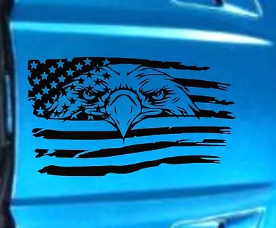 EAGLE USA Flag Hood Vinyl Graphic Decal Racing Stripe (Fits Ford MUSTANG Shelby) • $60.61