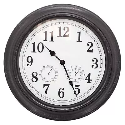 40cm Garden Wall Clock Temperature Humidity Weather Station | Clock For Garden • £19.99