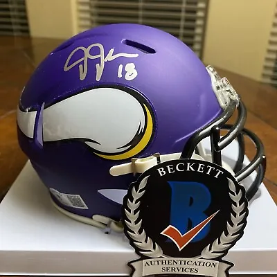 Justin Jefferson Autographed Signed Minnesota Vikings Mini Helmet Beckett • $144.99